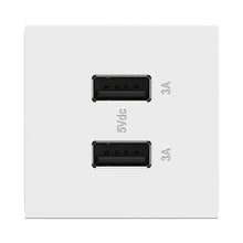 Load image into Gallery viewer, adorne® Full-Size, A/A USB Outlet in White.
