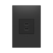 Load image into Gallery viewer, adorne® Full-Size, A/A USB Outlet in Detail.
