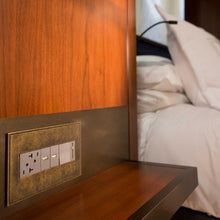 Load image into Gallery viewer, adorne® Hubbardton Forge Wall Plates in bedroom.
