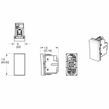 Load image into Gallery viewer, adorne® Paddle Half Switch - line drawing.
