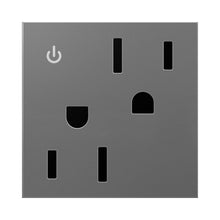 Load image into Gallery viewer, adorne® Tamper-Resistant Dual Controlled Outlet in Magnesium (15A).
