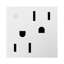 Load image into Gallery viewer, adorne® Tamper-Resistant Dual Controlled Outlet in White (15A).
