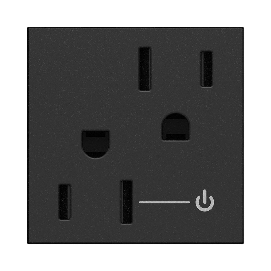 adorne® Tamper-Resistant Half Controlled Outlet in Graphite.
