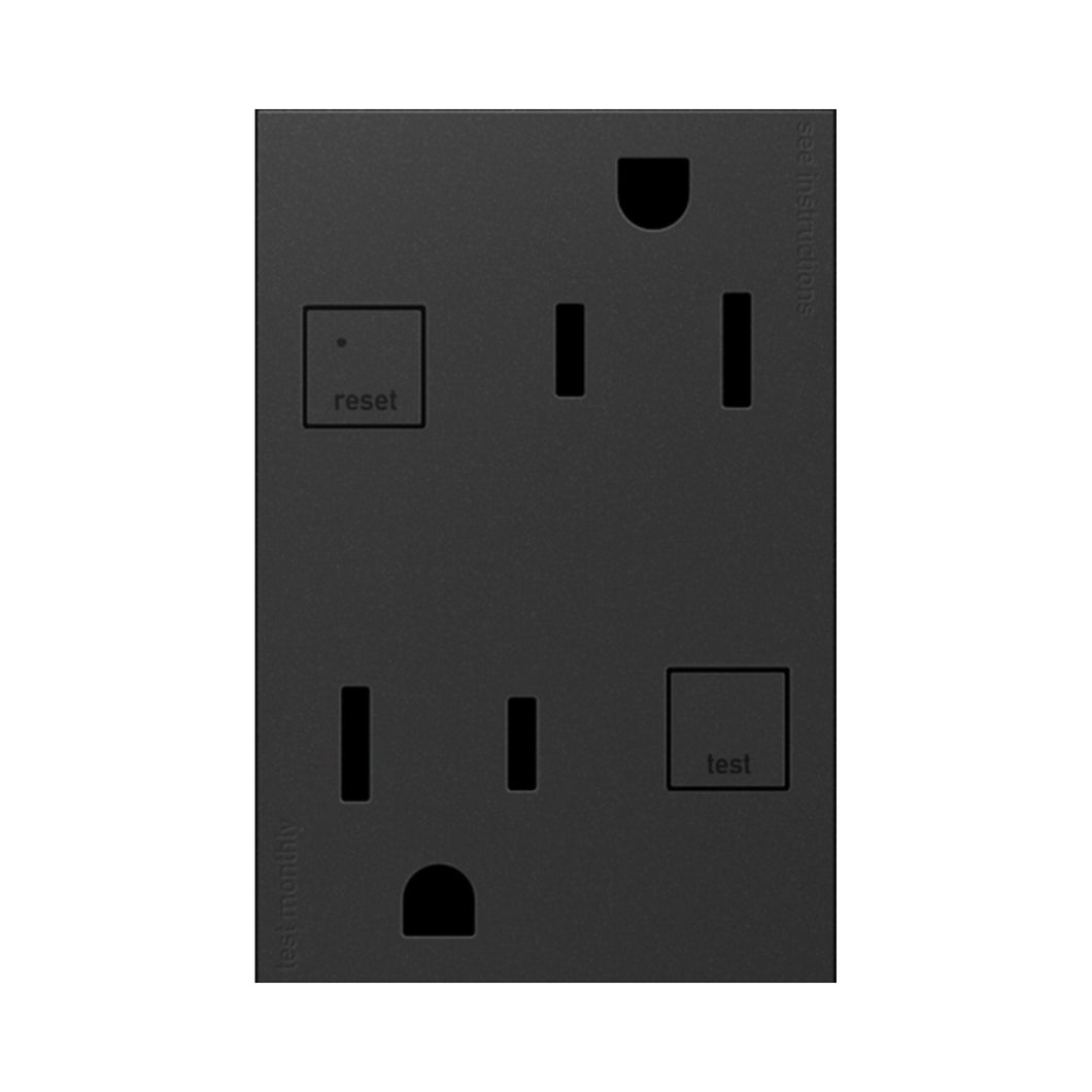 adorne® Tamper-Resistant PLUS GFCI in Graphite.