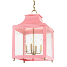 Load image into Gallery viewer, Leigh Pendant Light in Aged Brass / Pink (Large).
