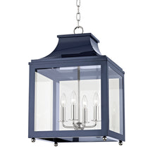 Load image into Gallery viewer, Leigh Pendant Light in Polished Nickel / Navy (Large).
