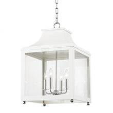 Load image into Gallery viewer, Leigh Pendant Light in Polished Nickel / Soft Off White (Large).
