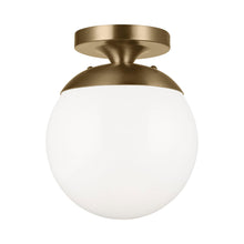 Load image into Gallery viewer, Leo Ceiling / Wall Light in Smooth White/Satin Brass.
