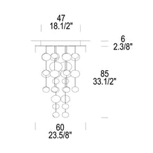 Load image into Gallery viewer, Ether S Multi Light Pendant Light - line drawing.
