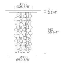 Load image into Gallery viewer, Ether S Multi Light Pendant Light - line drawing.
