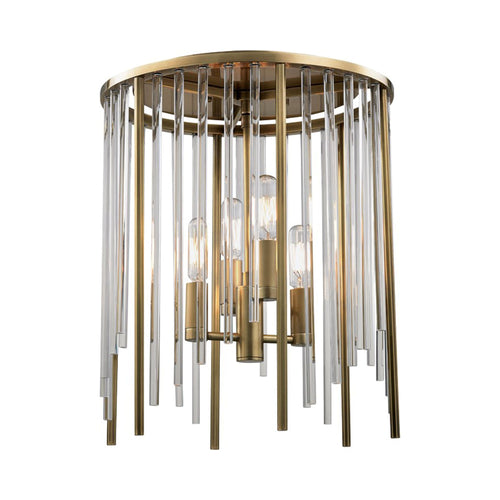 Lewis Flush Mount Ceiling Light in Brass.