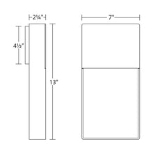 Load image into Gallery viewer, Light Frames™ Downlight Outdoor LED Wall Light - line drawing.

