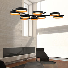 Load image into Gallery viewer, Light Guide Ring 9-Light LED Pendant Light in living room.
