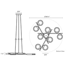 Load image into Gallery viewer, Light Guide Ring 9-Light LED Pendant Light - line drawing.
