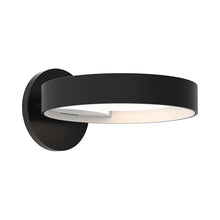 Load image into Gallery viewer, Light Guide Ring LED Wall Light in Satin Black with White Interior/Single Ring.

