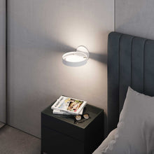 Load image into Gallery viewer, Light Guide Ring LED Wall Light in bedroom.
