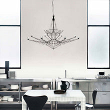 Load image into Gallery viewer, Lightweight Chandelier in dining room.
