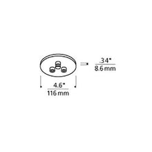 Load image into Gallery viewer, Line Voltage Round Mini Canopy - line drawing.
