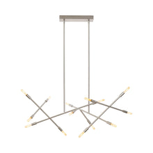 Load image into Gallery viewer, Line Wave 2 Chandelier in Satin Nickel.
