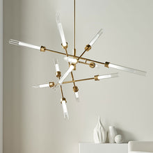 Load image into Gallery viewer, Linger LED Abstract Chandelier in living room.
