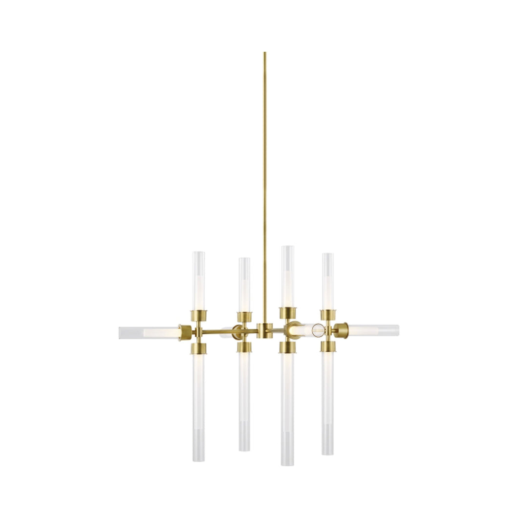 Linger LED Chandelier in Small/Polished Nickel.