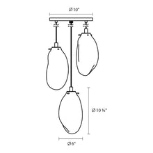 Load image into Gallery viewer, Liquid LED Multi Light Pendant Light - line drawing.
