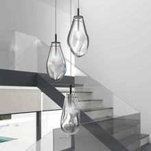 Load image into Gallery viewer, Liquid LED Pendant Light in stair.
