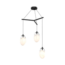 Load image into Gallery viewer, Liquid Tri-Spreader LED Pendant Light in Clear &amp; White/3-Light.

