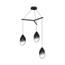 Load image into Gallery viewer, Liquid Tri-Spreader LED Pendant Light in Smoke Fade/3-Light.
