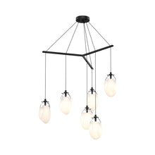 Load image into Gallery viewer, Liquid Tri-Spreader LED Pendant Light in Clear &amp; White/6-Light.
