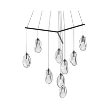 Load image into Gallery viewer, Liquid Tri-Spreader LED Pendant Light in Clear/9-Light.
