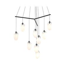Load image into Gallery viewer, Liquid Tri-Spreader LED Pendant Light in Clear &amp; White/9-Light.
