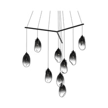 Load image into Gallery viewer, Liquid Tri-Spreader LED Pendant Light in Smoke Fade/9-Light.
