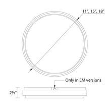 Load image into Gallery viewer, Lithium LED Ceiling / Wall Light - line drawing.
