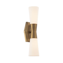 Load image into Gallery viewer, Locke LED Bath Wall Light in Aged Brass (Small).
