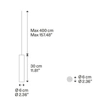 Load image into Gallery viewer, A-Tube LED Pendant Light - line drawing.
