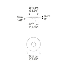Load image into Gallery viewer, Bugia LED Flush Mount Ceiling Light - line drawing.
