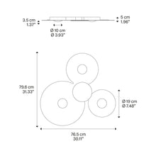 Load image into Gallery viewer, Bugia LED Multi Light Flush Mount Ceiling Light - line drawing.
