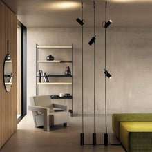 Load image into Gallery viewer, Cima Suspended LED Floor Lamp in living room.
