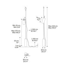 Load image into Gallery viewer, Cima Suspended LED Floor Lamp - line drawing.
