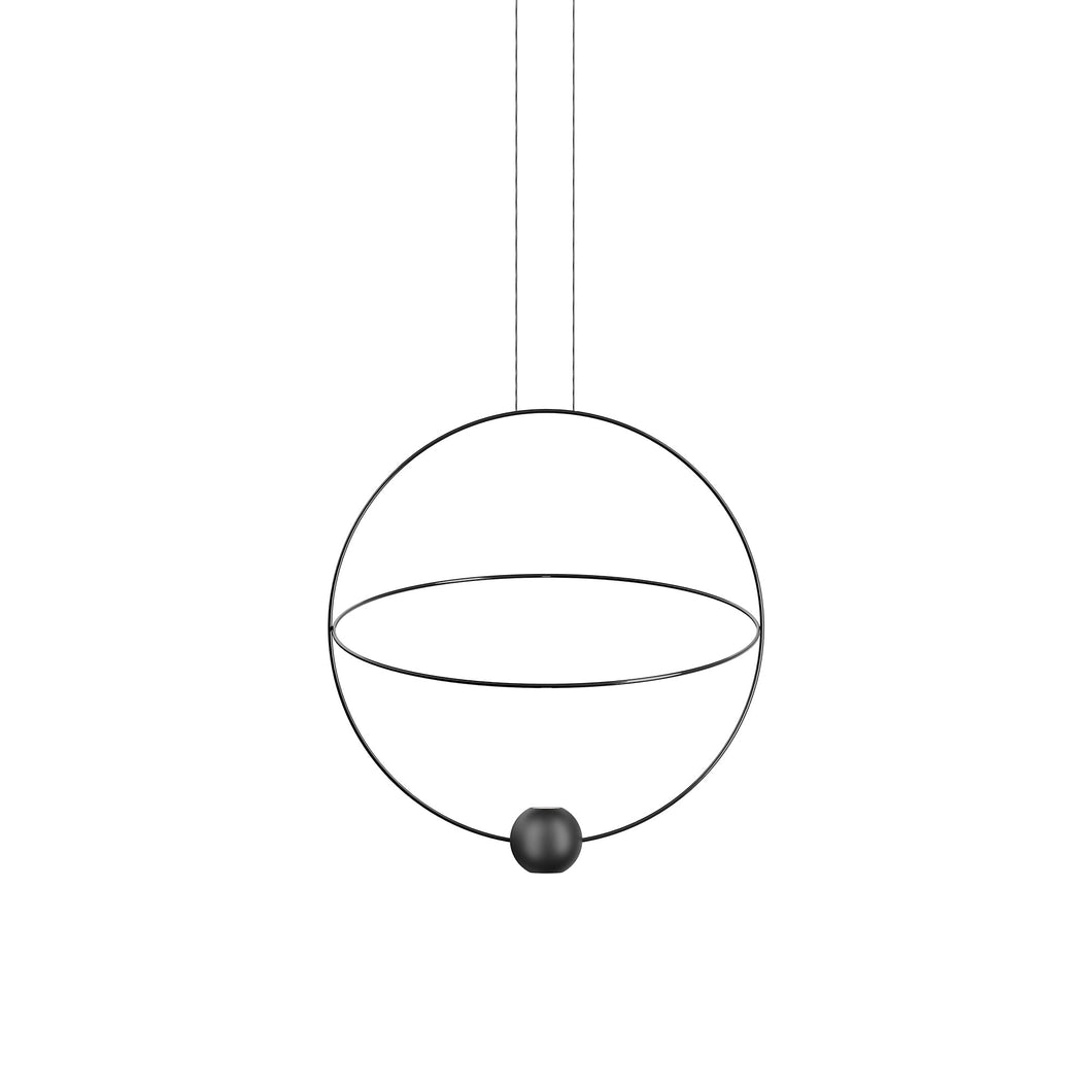 Elara Pendant Light in Matte Black/Glossy Black (Medium).