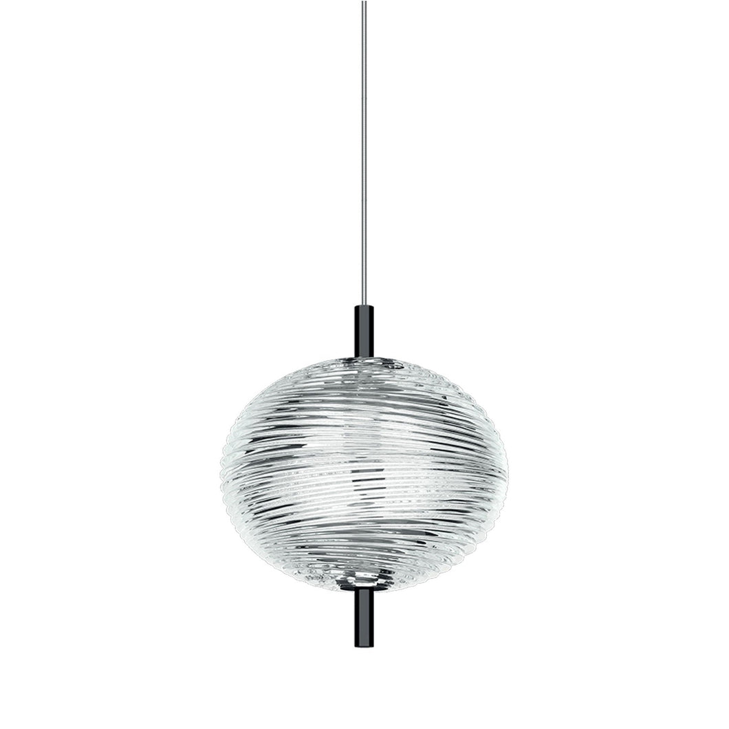 Jefferson Mini LED Pendant Light in Chrome Black.
