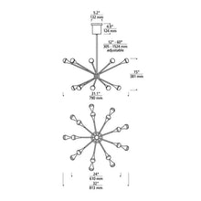 Load image into Gallery viewer, Lody LED Chandelier - line drawing.
