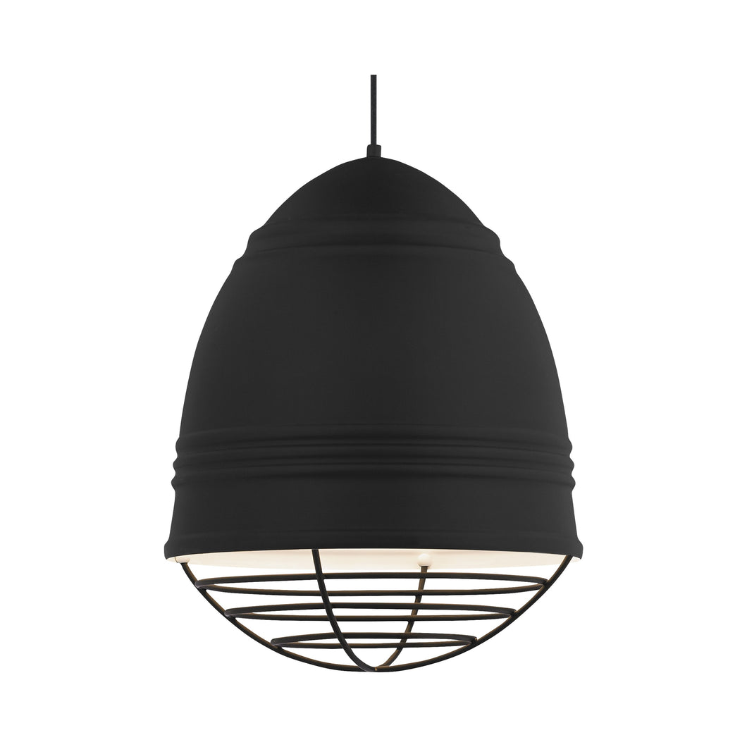 Loft Grande Pendant Light in Rubberized Black/Black.