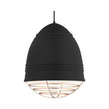 Load image into Gallery viewer, Loft Grande Pendant Light in Rubberized Black/Copper.
