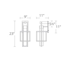Load image into Gallery viewer, Logic Outdoor LED Wall Light- line drawing.
