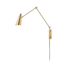 Load image into Gallery viewer, Lorne Wall Light in Aged Brass.
