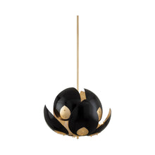Load image into Gallery viewer, Lotus Chandelier in 8-Light/Gold Leaf/Black.
