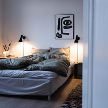 Load image into Gallery viewer, AJ Wall Light in bedroom.
