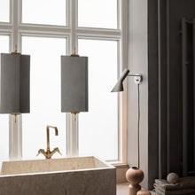 Load image into Gallery viewer, AJ Wall Light in bathroom.
